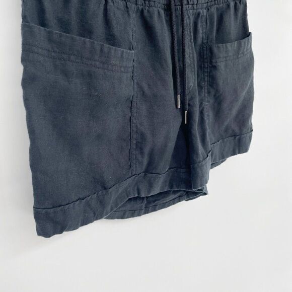 Athleta Cabo Linen 4" Short Black Lightweight Slim Fit Drawstring Women's 6 - Picture 4 of 7